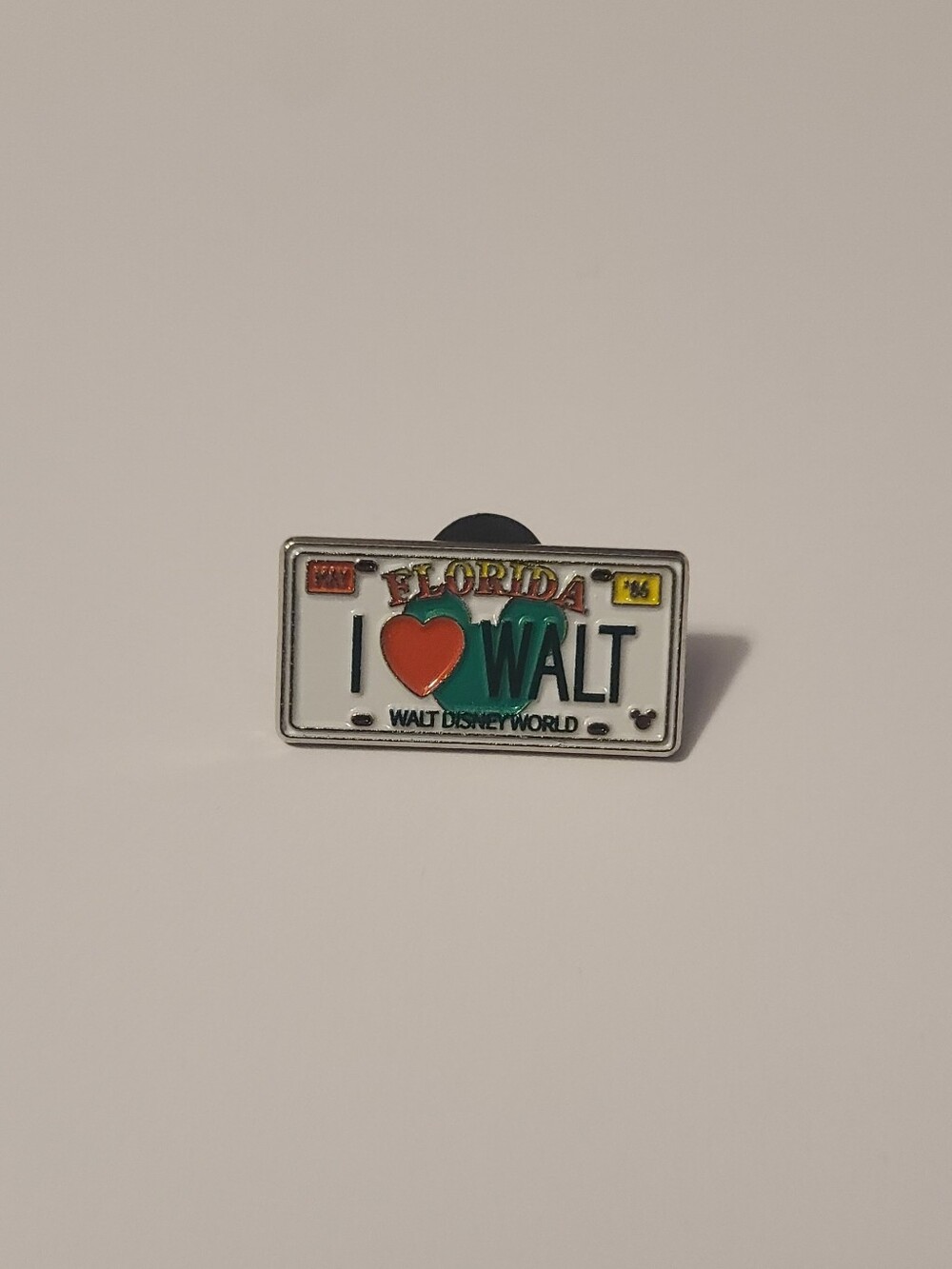 Disney Florida License Plate I ❤️ Walt Pin 👓
